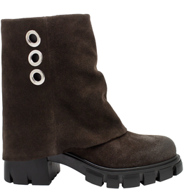Now Now N47A  Brown Suede Cuff Boot With Tread Sole 9252