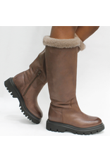Now Now N47L Brown Mid-Calf Biege Wool Lining 9367