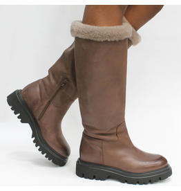 Now Now N47L Brown Mid-Calf Biege Wool Lining 9367