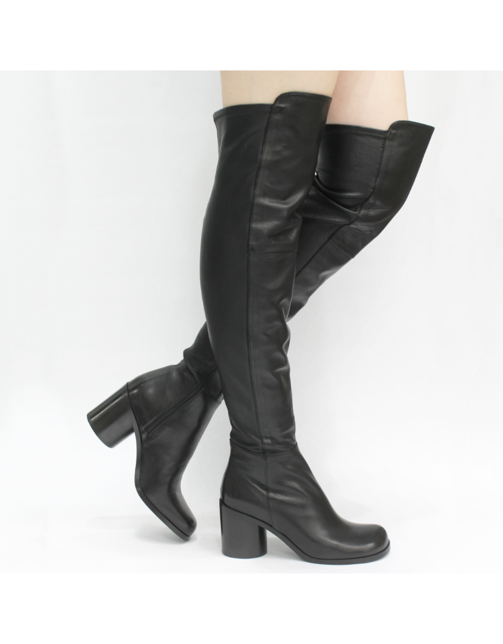Now Now N47O Black Knee Boot With Heel 9425