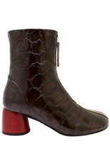 Halmanera Halmanera H50 Brown Croco With Red Conical Heel 1000-C
