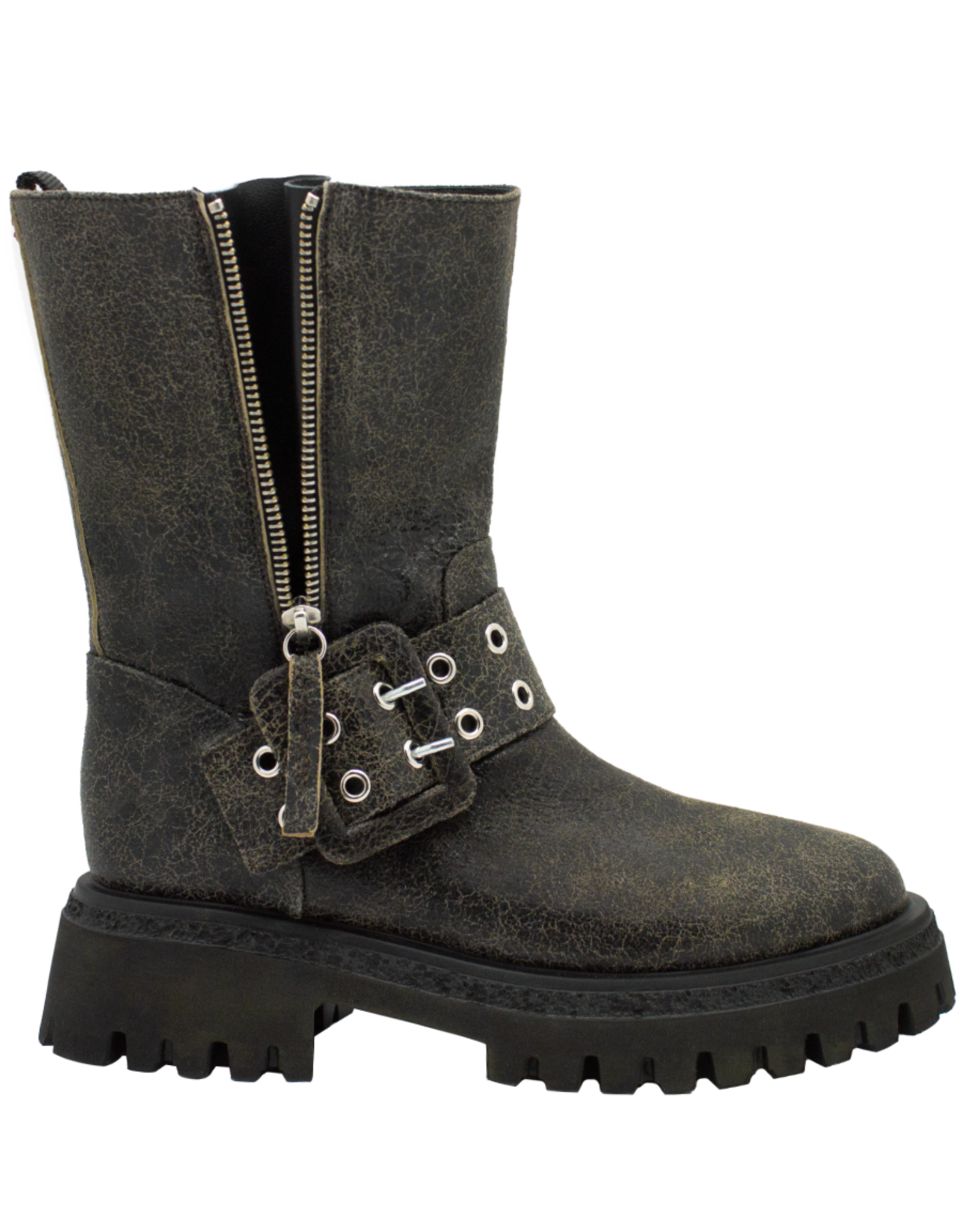 Halmanera Halmanera H50U Brown Retro MIdCalf Moto Tread 1012