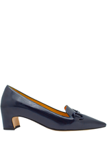 MaraBini MaraBini M13P Blue Glaze Kitten Heel Loafer W/ Bar 1039