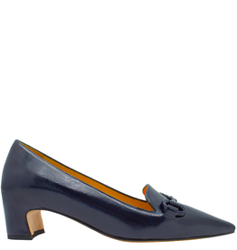 MaraBini MaraBini M13P Blue Glaze Kitten Heel Loafer W/ Bar 1039