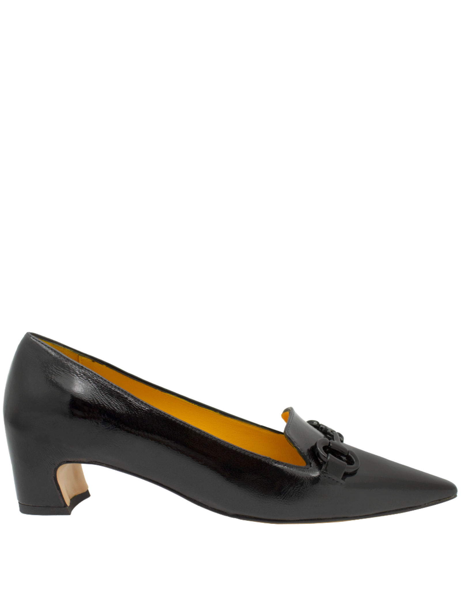 MaraBini MaraBini M13Q Black Glaze Kitten Heel Loafer W/ Bar 1039