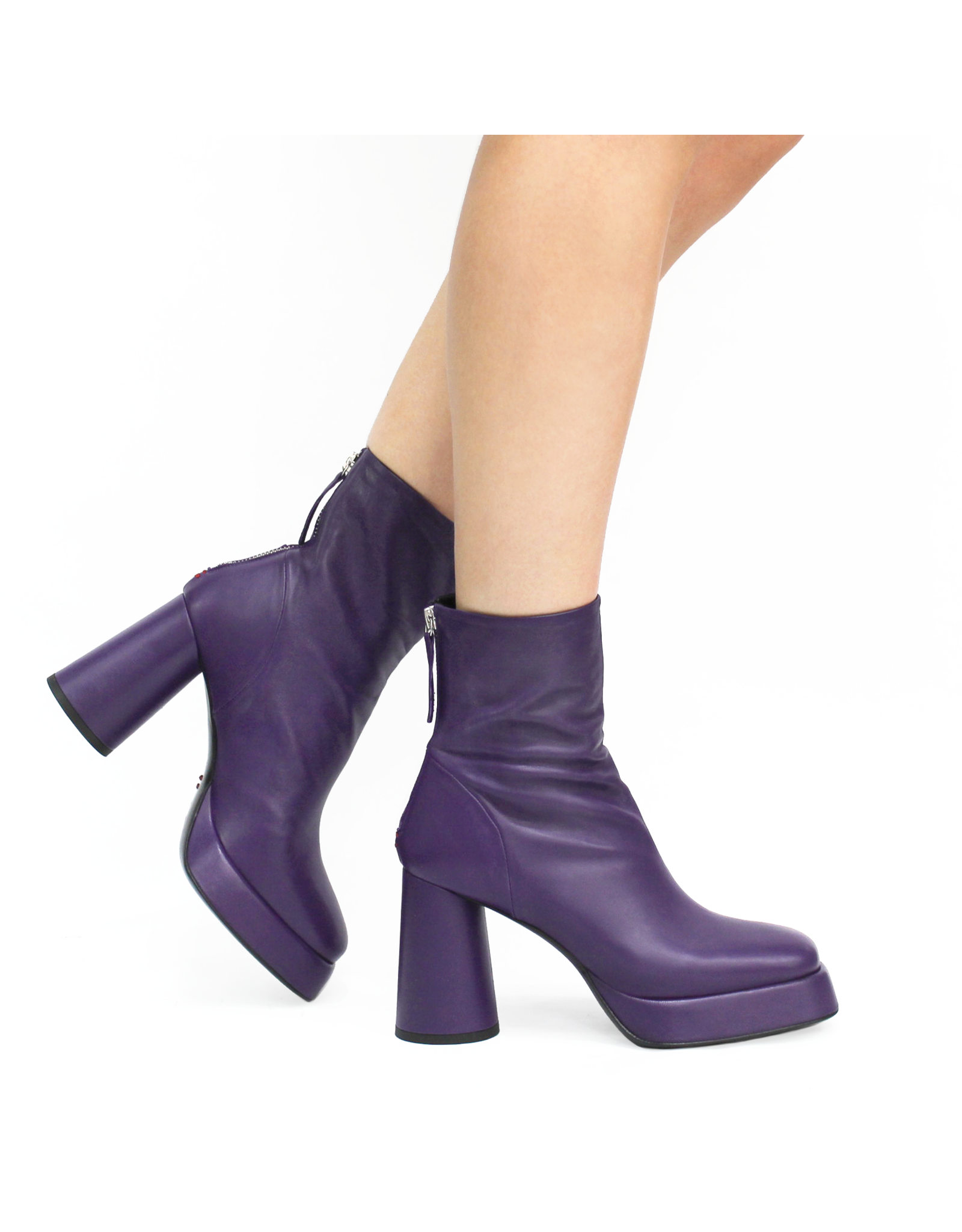 Halmanera Halmanera H46F Grape Platform Back Zip Boot 3028