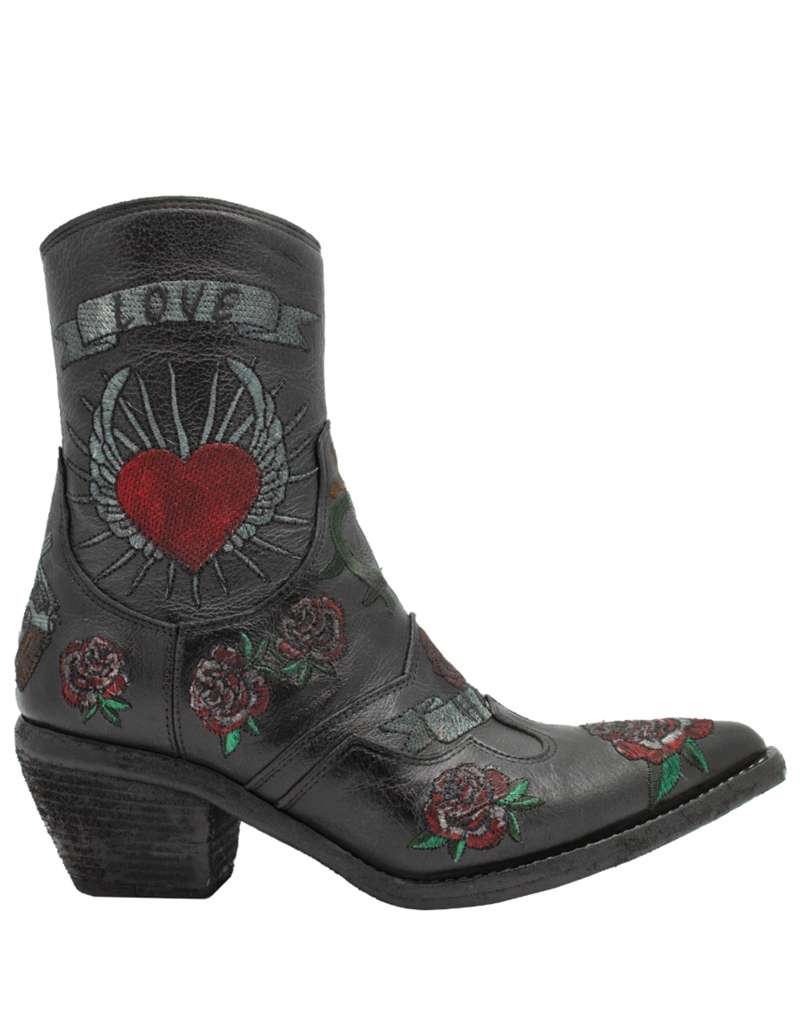 FauzianJeunesse FauzianJeunesse FJ39  Black Embroidered LOVE/HATE Boot 3251