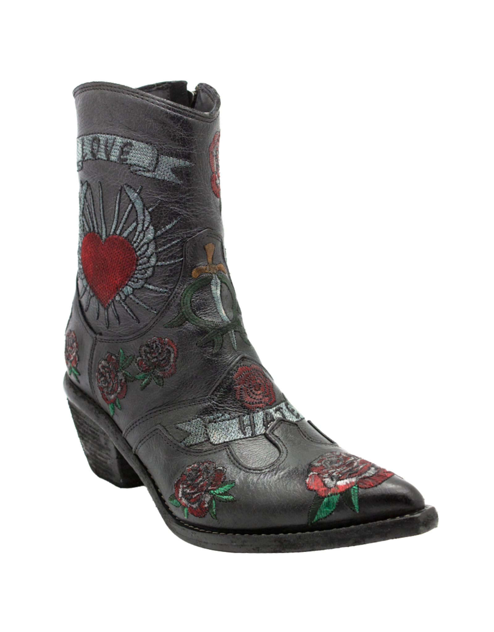 FauzianJeunesse FauzianJeunesse FJ39  Black Embroidered LOVE/HATE Boot 3251