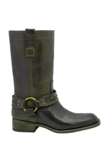 FauzianJeunesse FauzianJuenesse FJ39B Green Mid Calf Boot With Harness 3912