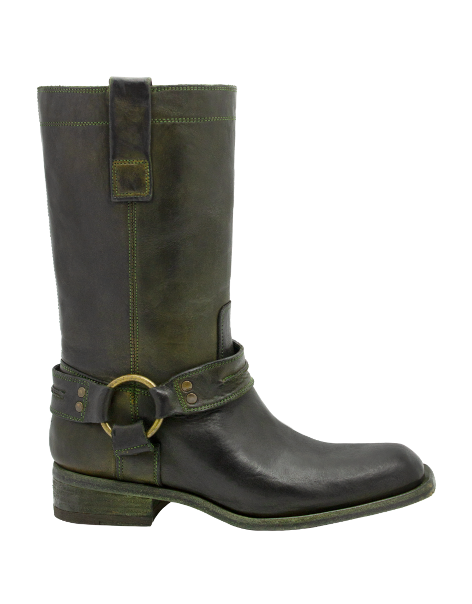 FauzianJeunesse FauzianJuenesse FJ39B Green Mid Calf Boot With Harness 3912