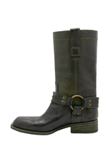 FauzianJeunesse FauzianJuenesse FJ39B Green Mid Calf Boot With Harness 3912