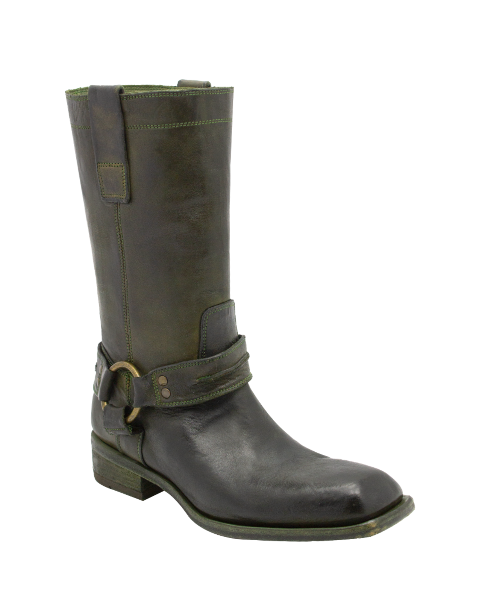 FauzianJeunesse FauzianJuenesse FJ39B Green Mid Calf Boot With Harness 3912