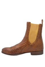 LeMargo LeMargo LE4C  Cognac Woven Flat Chelsea Daria