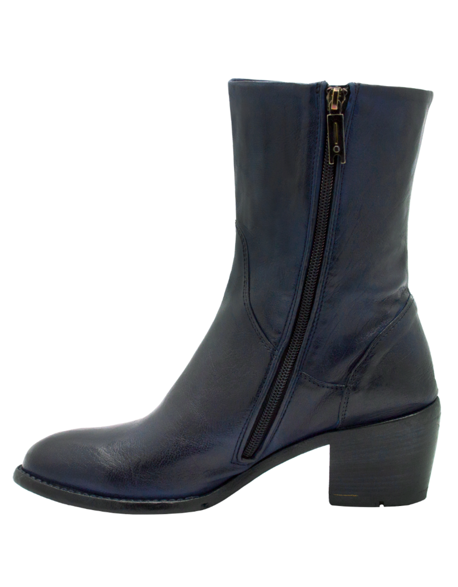 LeMargo LeMargo LE3N Navy Mid Calf Boot With Side Zipper Dafne