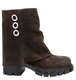 Now Now N47A  Brown Suede Cuff Boot With Tread Sole 9252