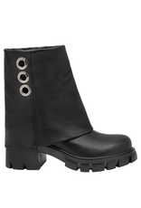 Now Now N47 Black Nappa Cuff Boot With Tread Sole 9252