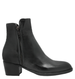 King King K1D Black Double Zipper Ankle Boot 5245