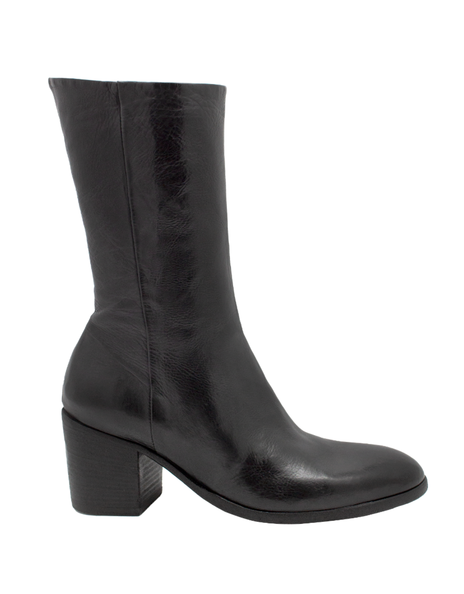 King King K1G Black Mid Calf Boot High Heel 5401