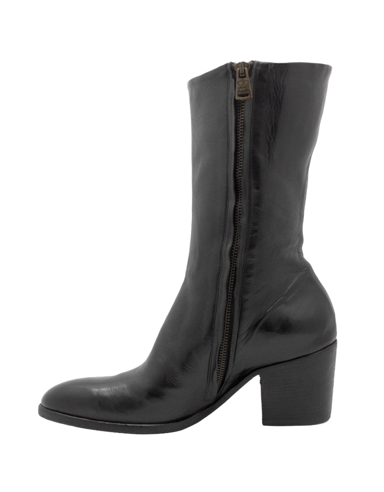 King King K1G Black Mid Calf Boot High Heel 5401