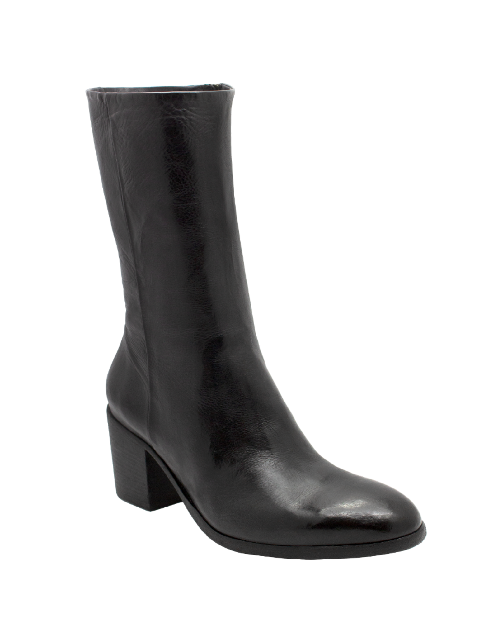 King King K1G Black Mid Calf Boot High Heel 5401