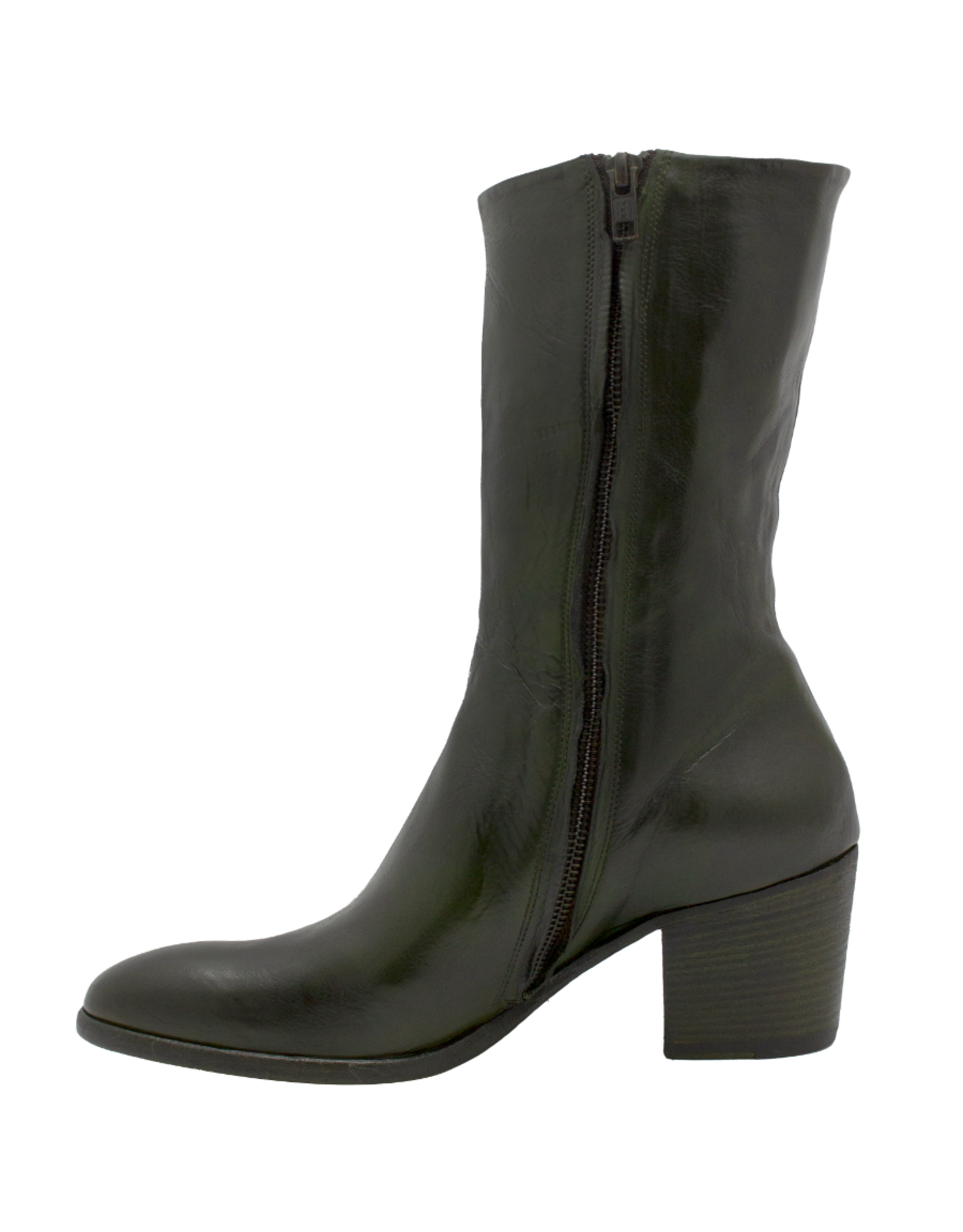 King King K1H  Khaki Mid Calf Boot High Heel 5401