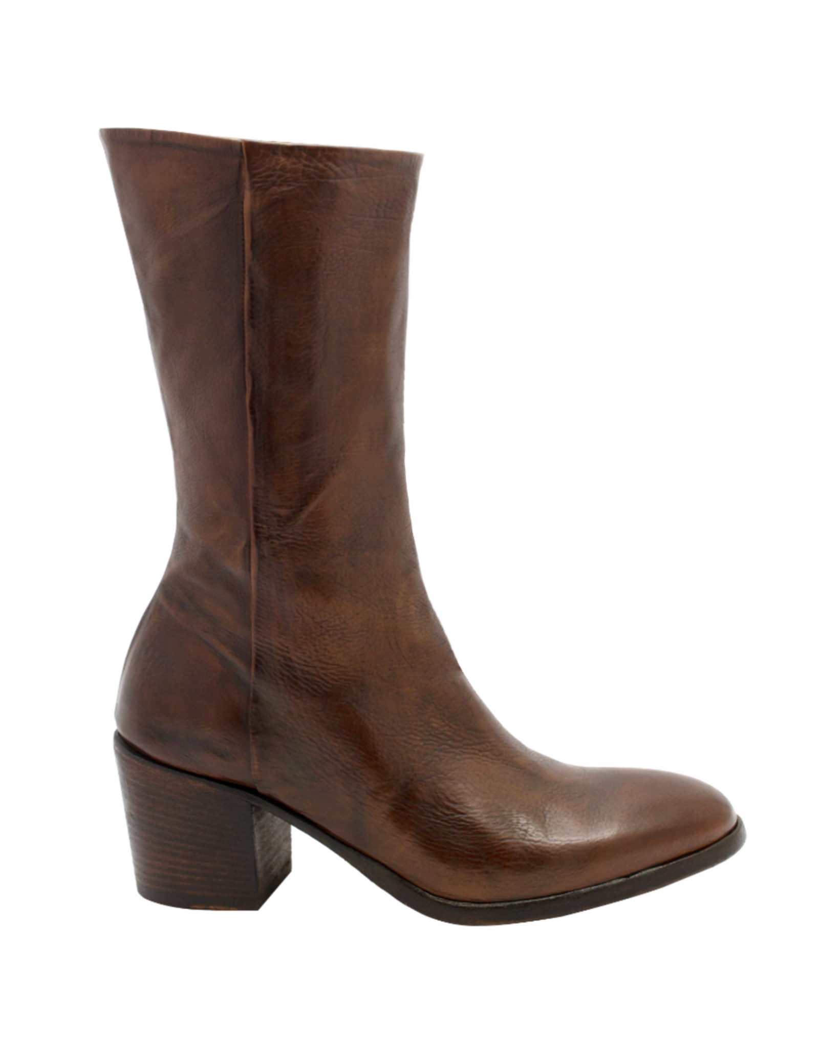 King King K1I Brown Mid Calf Boot High Heel 5401