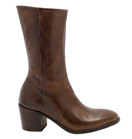 King King K1I Brown Mid Calf Boot High Heel 5401