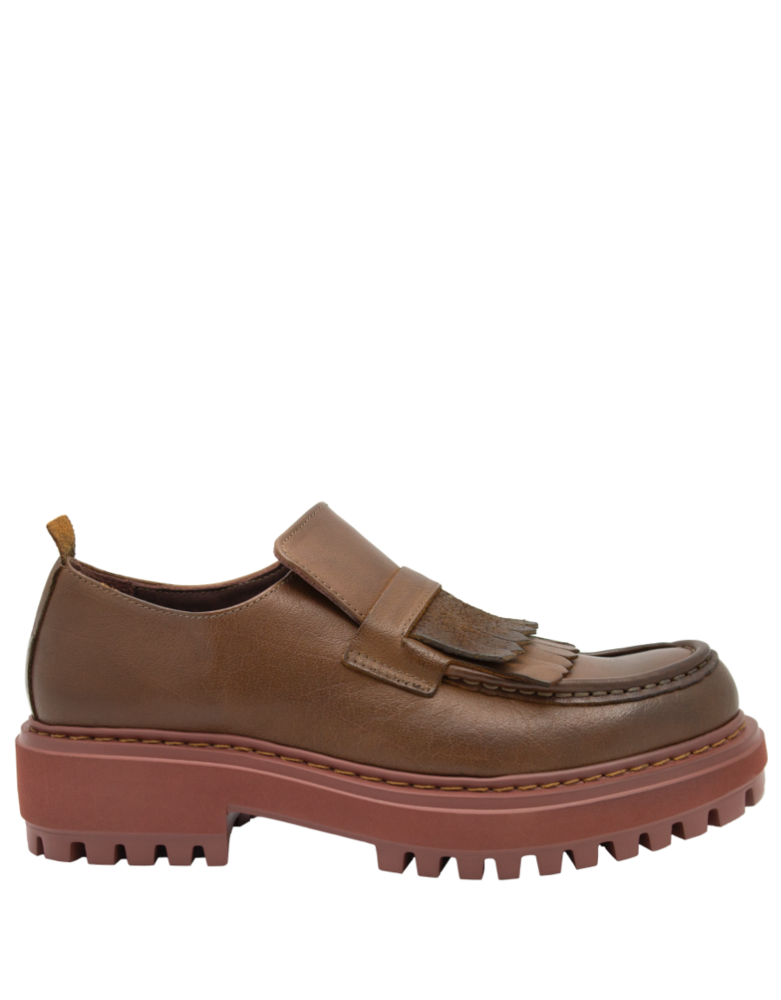 History541 History HF3K Tan Kiltie Loafer Tread Sole Irma