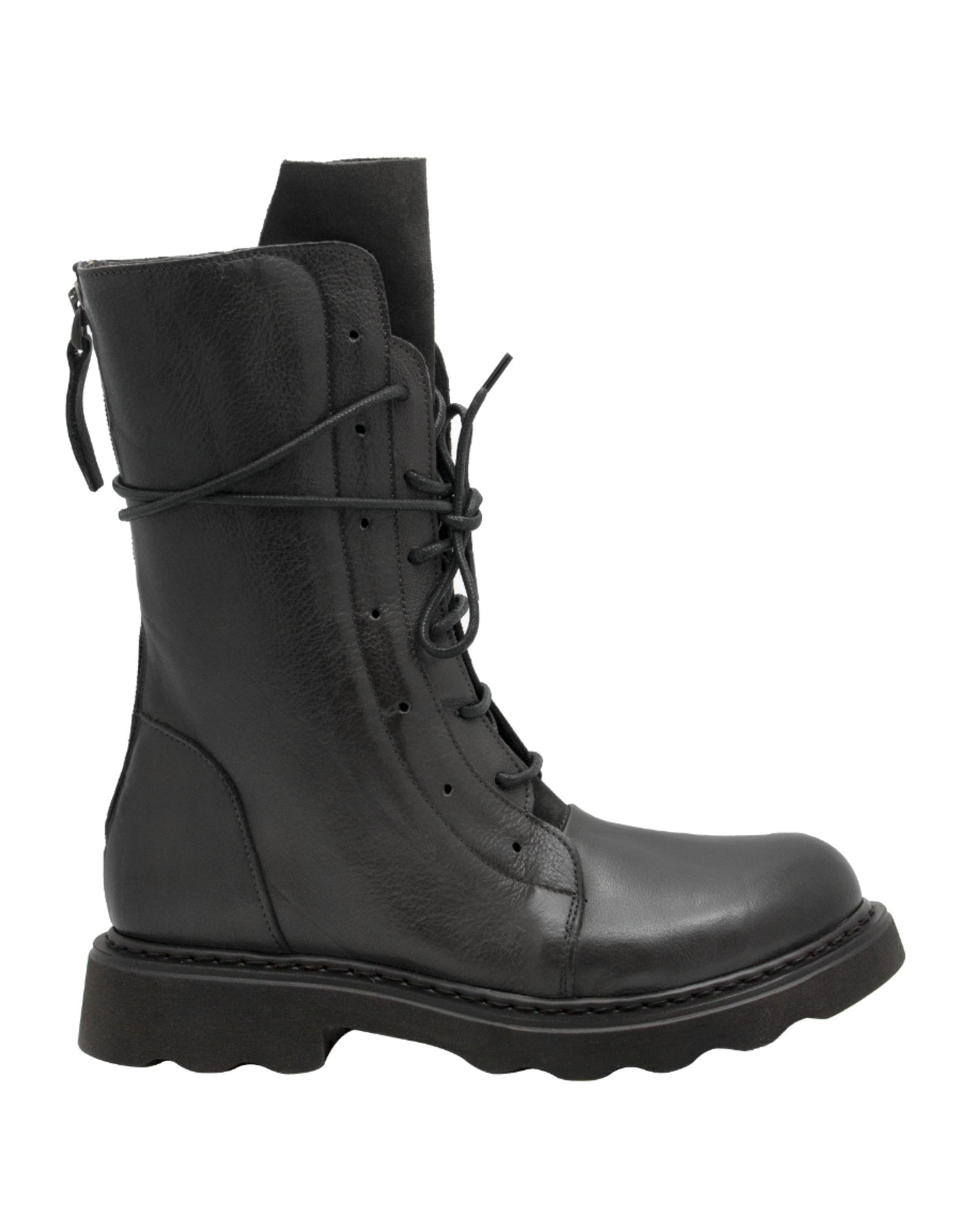 History541 History HF3L Black Mid Calf Tread Sole No Lace Livy