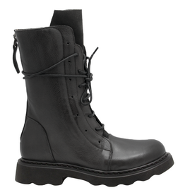 History541 History HF3L Black Mid Calf Tread Sole No Lace Livy