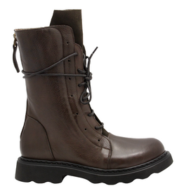 History541 History HF3M Brown Mid Calf Tread Sole No Lace Livy