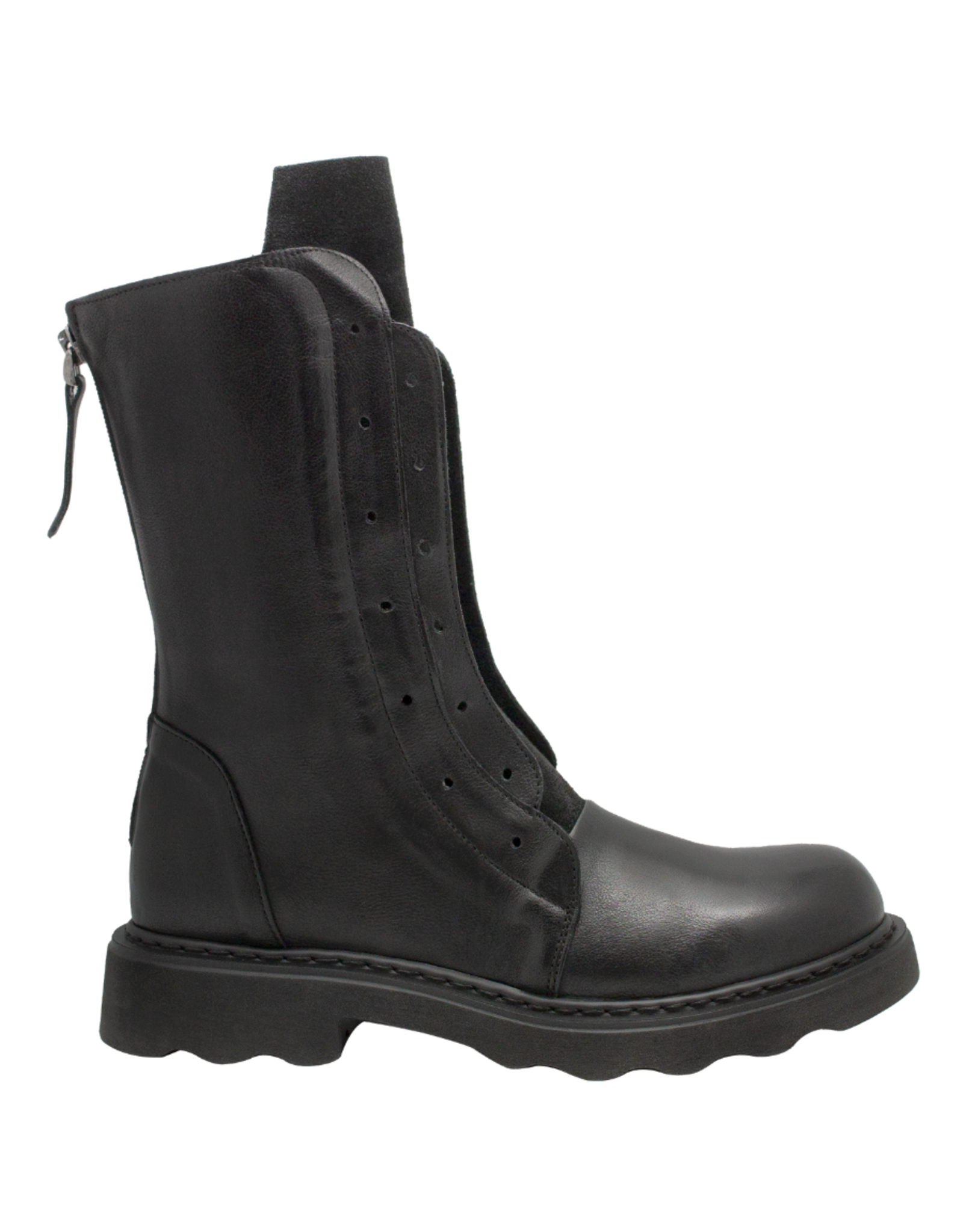 History541 History HF3L Black Mid Calf Tread Sole No Lace Livy