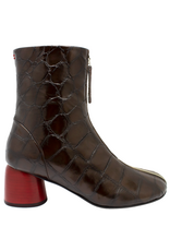 Halmanera Halmanera H50 Brown Croco With Red Conical Heel 1000-C