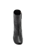 Halmanera Halmanera H50A Black Crinkle Boot With Red High Heel 1001