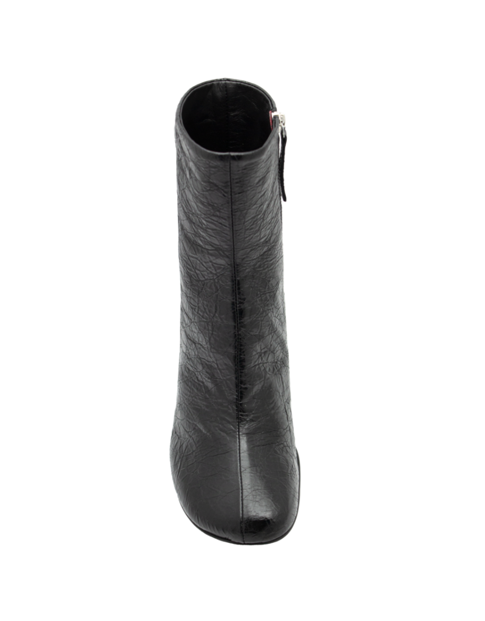 Halmanera Halmanera H50A Black Crinkle Boot With Red High Heel 1001