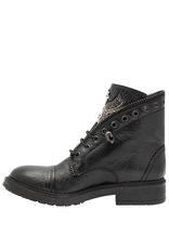 Now Now N47I Black  Pull On Moto Boot With Wing Detail 9292
