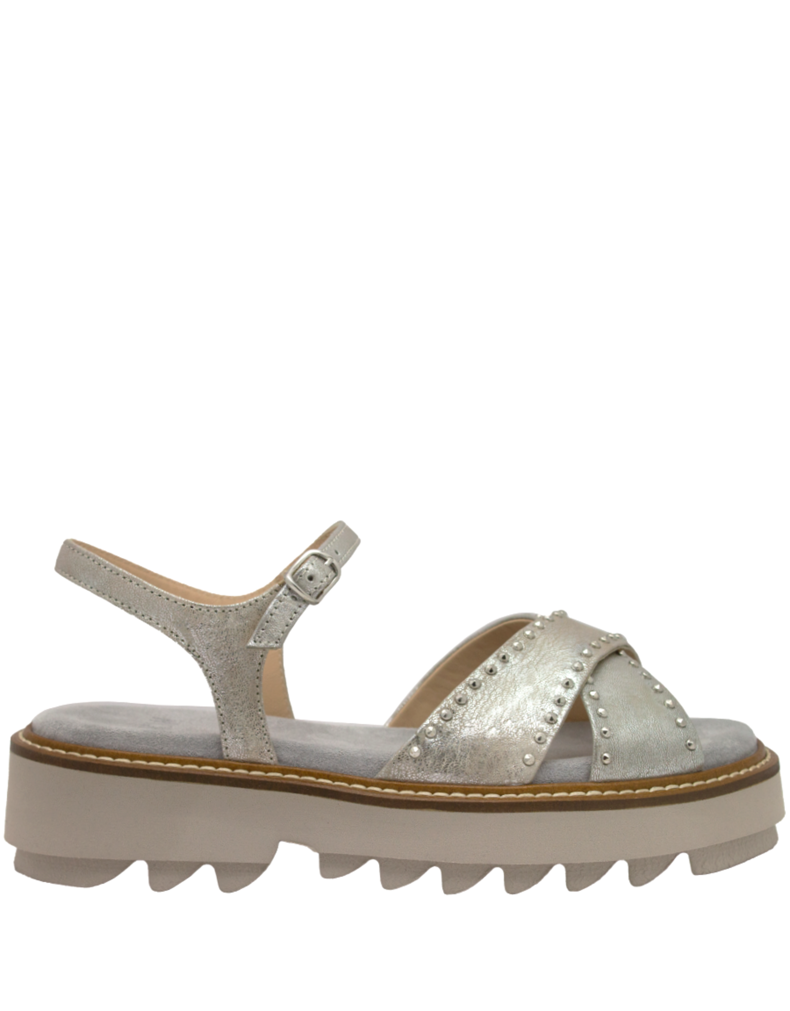 Now Now N45Z Silver Buckled Tread Sole 9174