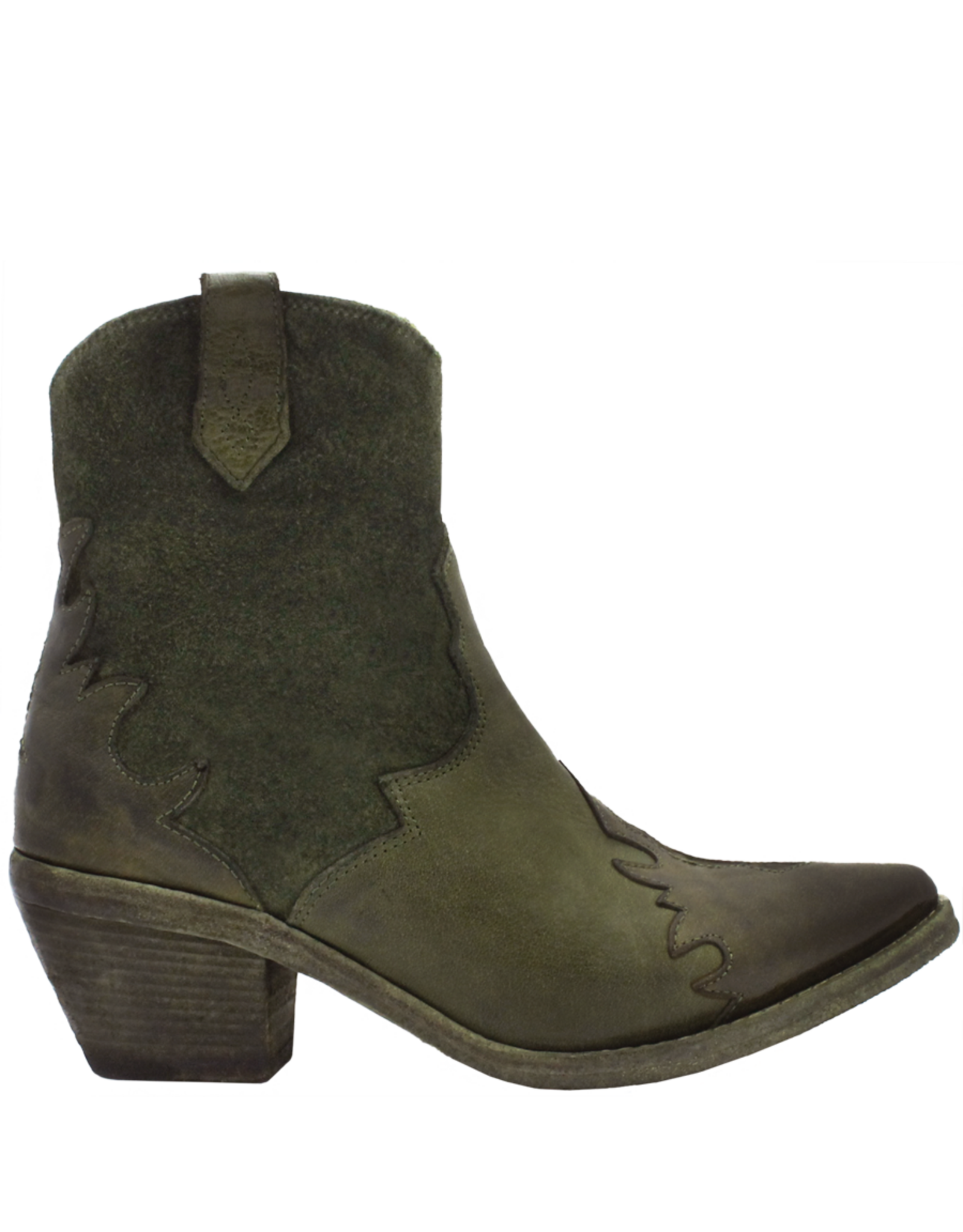 FauzianJeunesse FauzianJuenesse FJ38P Green Point Toe Cowboy With Overlay 3812