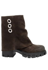 Now Now N47A  Brown Suede Cuff Boot With Tread Sole 9252