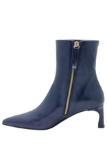 Halmanera Halmanera H50M Navy  Glaze Point Toe Boot 1007