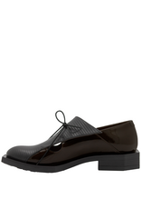 LeBohemien LeBohemien LB3E Brown Patent Oxford With Black Lasir Oxford Luck