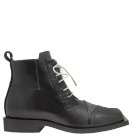 LeBohemien LeBohemien B3A Black Multi Texture Lace-Up Boot BaBa