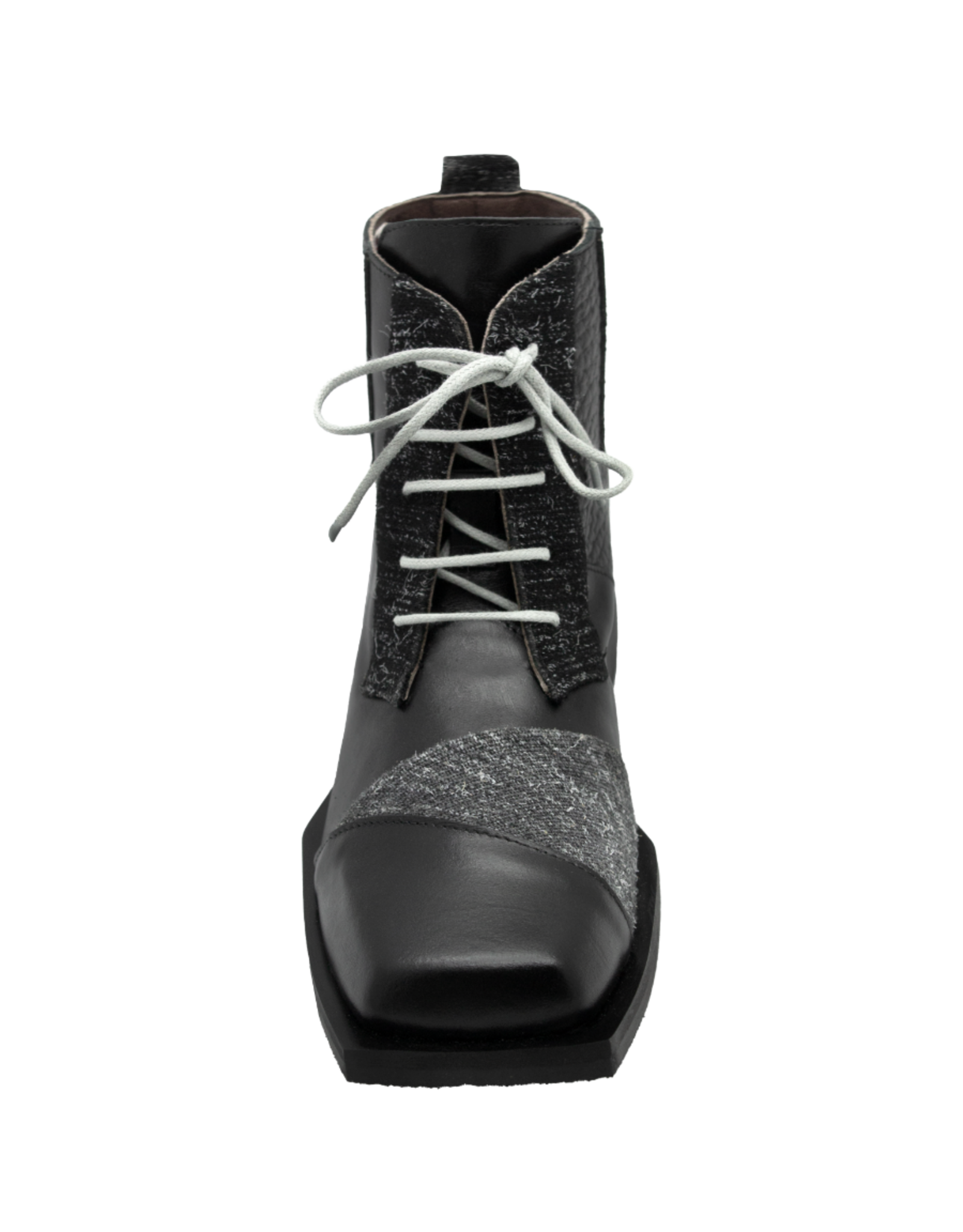 LeBohemien LeBohemien B3A Black Multi Texture Lace-Up Boot BaBa