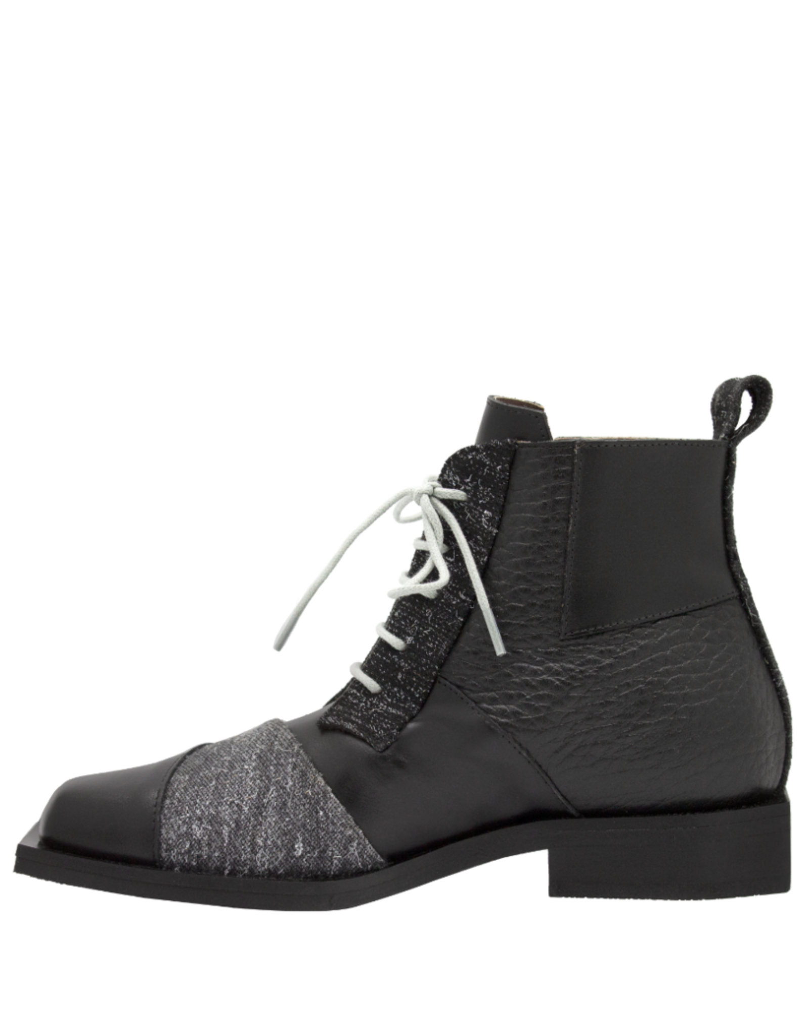 LeBohemien LeBohemien B3A Black Multi Texture Lace-Up Boot BaBa
