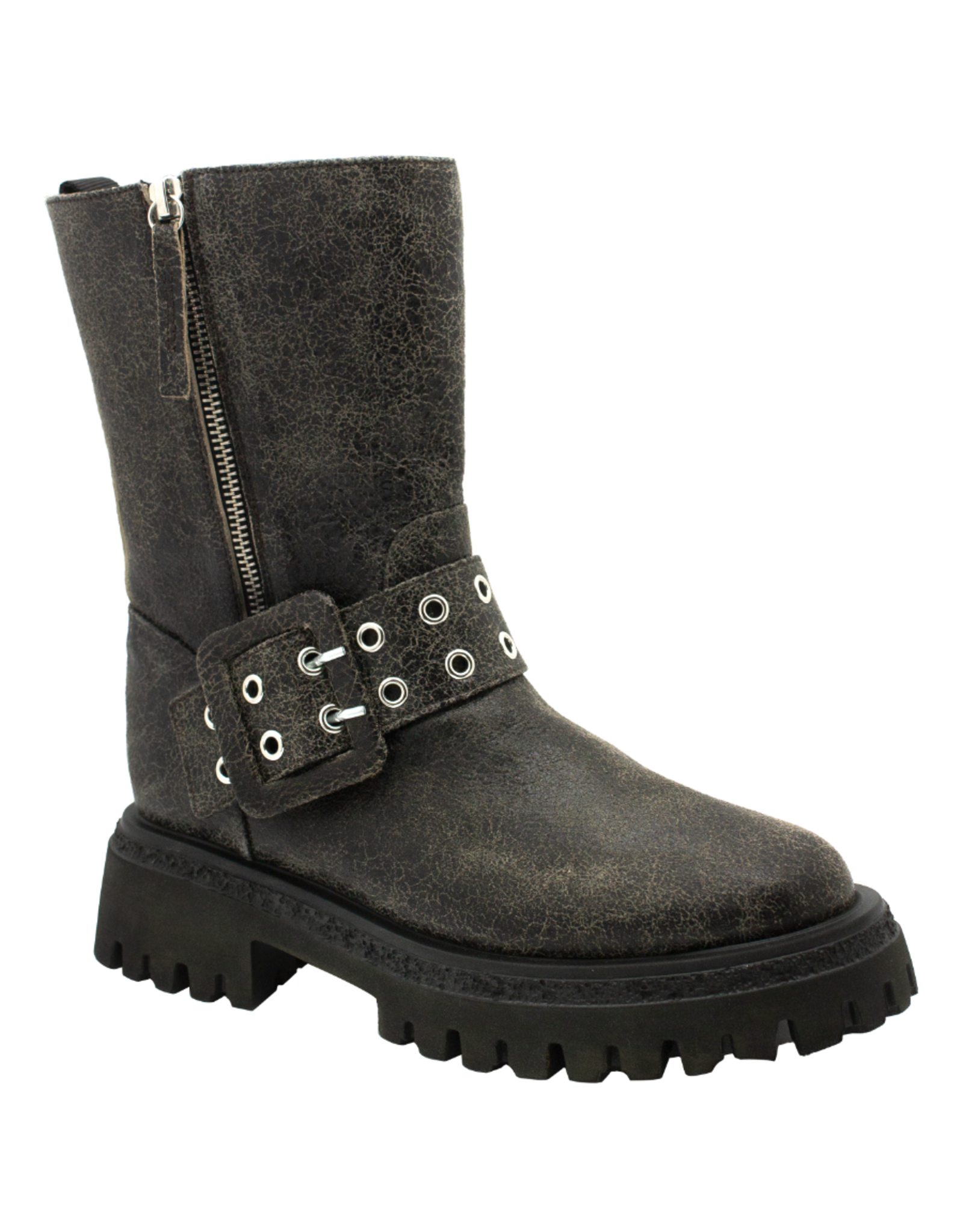 Halmanera Halmanera H50U Brown Retro MIdCalf Moto Tread 1012