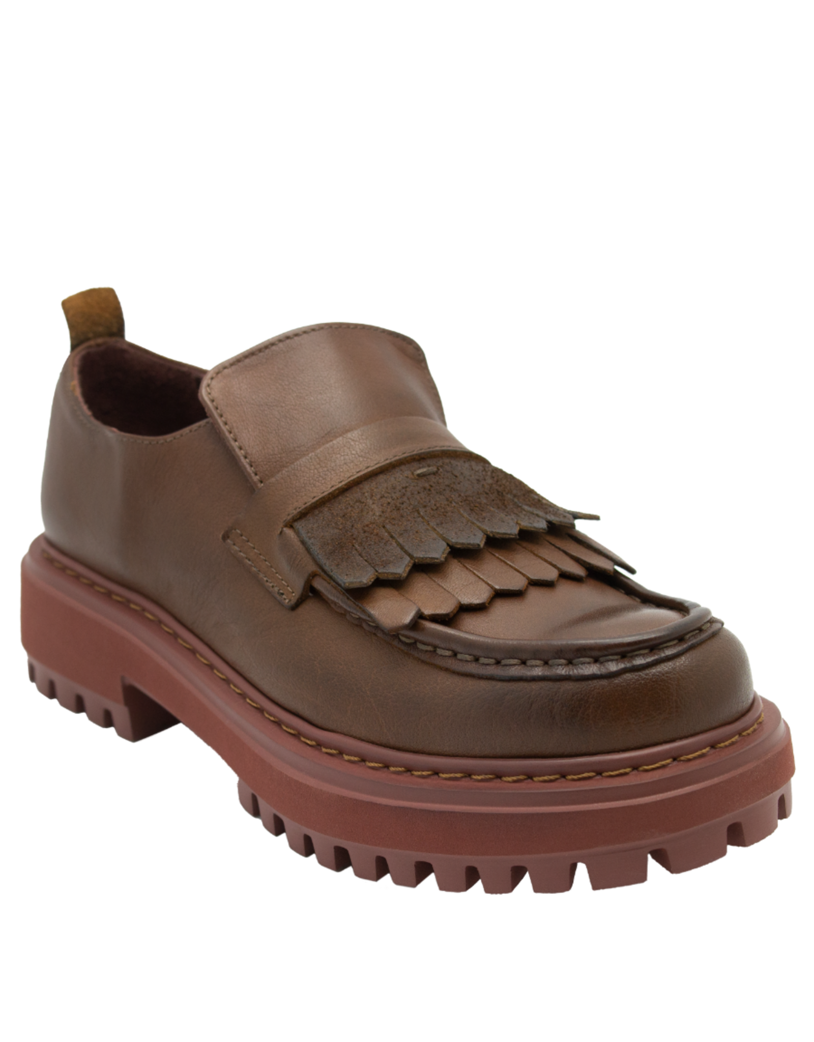 History541 History HF3K Tan Kiltie Loafer Tread Sole Irma