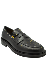 MaraBini MaraBini M13I Black Calf Loafer With Studs 1035