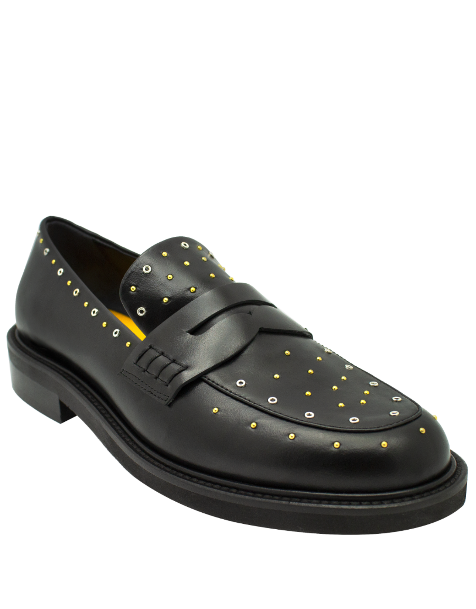 MaraBini MaraBini M13I Black Calf Loafer With Studs 1035