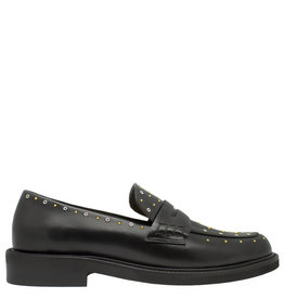 MaraBini MaraBini M13I Black Calf Loafer With Studs 1035