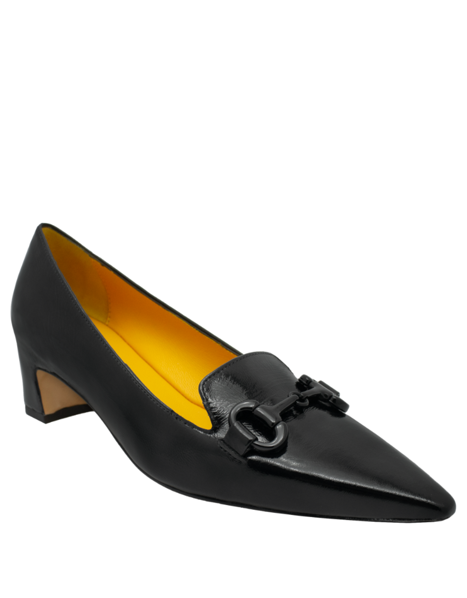 MaraBini MaraBini M13Q Black Glaze Kitten Heel Loafer W/ Bar 1039